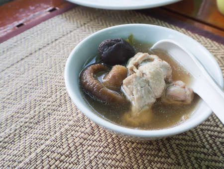 chicken wing and Shiitake mushroom soup, chinese foodの写真素材
