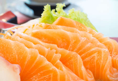 raw salmon sashimi, Japanese foodの写真素材
