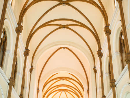 Interior design in Notre Dame Cathedral at Ho Chi Minh city, Vietnamのeditorial素材