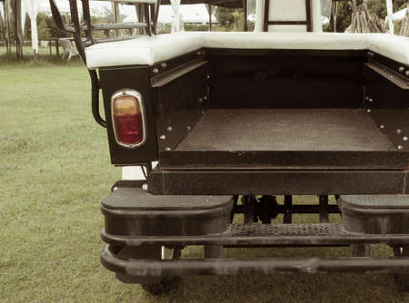 back of pickup truck in farm, vintage toneの写真素材