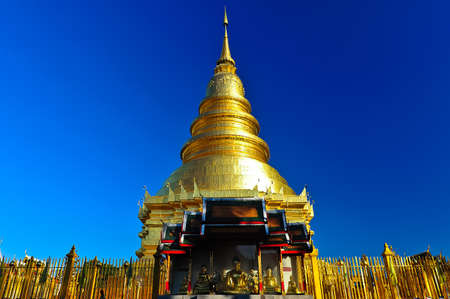 Golden pagoda blue skyの写真素材