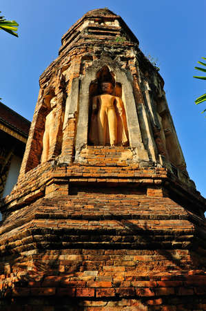 Old pagoda on blue skyの写真素材