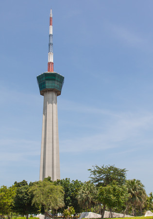 Tower at Laemchabang seaport at Thailandの写真素材
