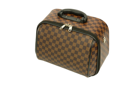 Brown baggage on white backgroundの写真素材