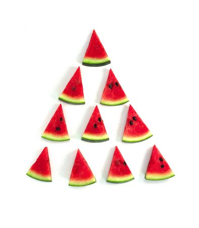 Red sliced â€‹â€‹watermelon pattern on a white background