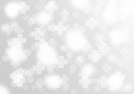 White bokeh circle and save plus soft abstract background.Wallpaper positive vector soft light.のイラスト素材