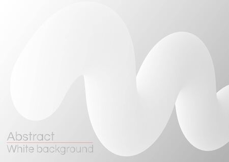 White abstract smooth worm fluid background. Vector wave wallpaper texture.のイラスト素材