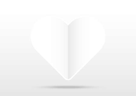 White heart paper cut frame card background.&#xD;Valentines love card wedding template blank texture.のイラスト素材