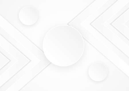 Abstract white and gray color geometric backdrop polygon background.Vector illustration modern arrow line gradient.Wallpaper brigh light space circle frame paper texture.のイラスト素材