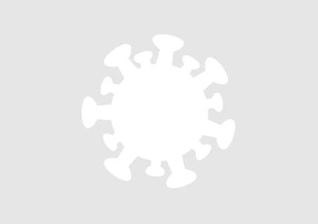 White and gray influenza virus pathogen covid-19 vector.Paper cut style virus background image.のイラスト素材