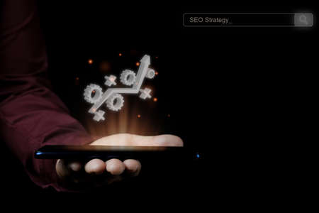 Search engine optimization low light photography concept idea for business advertisementの写真素材