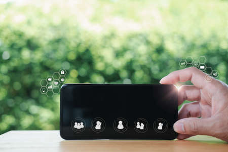 Business owner at home concept ideaの写真素材