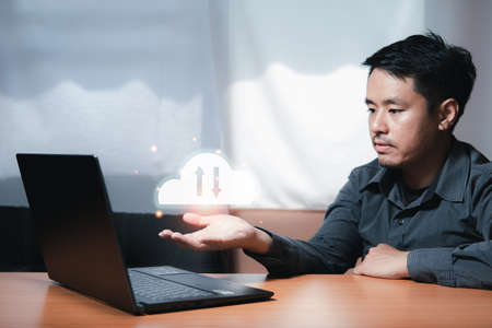 Business owner at home concept ideaの写真素材