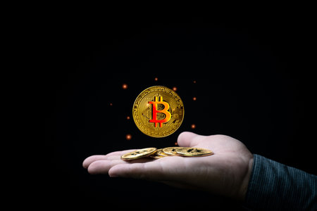 Digital currency bitcoin photo concept