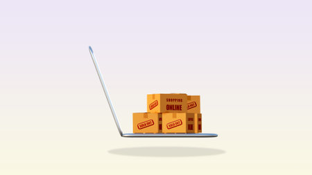 3D render object the concept of sale promotion and online marketing with clipping path