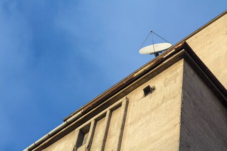 Satellite dish is an industrial building concreityの写真素材