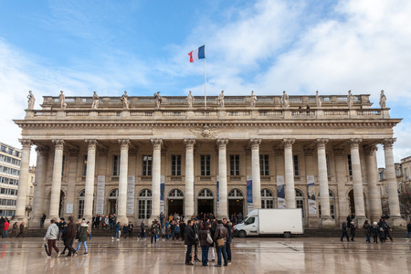 BORDEAUX, FRANCE - DECEMBER 26, 2017: Grand Theater of Bordeaux taken during a sunny afternoon with...