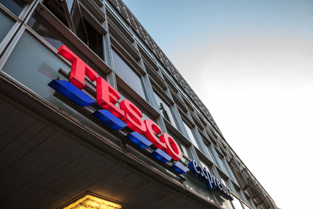 SZEGED, HUNGARY - JULY 3, 2018: Tesco on their hand supermaket in Szeged. Tesco is a British...