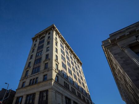 MONTREAL, CANADA - NOVEMBER 4, 2018: Edifice de la Sauvegarde, in Old Montrealm, during a sunny afternoon. It is a former business tower belonging to a Quebec insurance company

Picture of the building of Edifice de la Sauvegarde Life Insurance, a former のeditorial素材