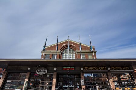OTTAWA, CANADA - NOVEMBER 11, 2018: Main building of the Hall of Byward market, in Lower Town. It is...