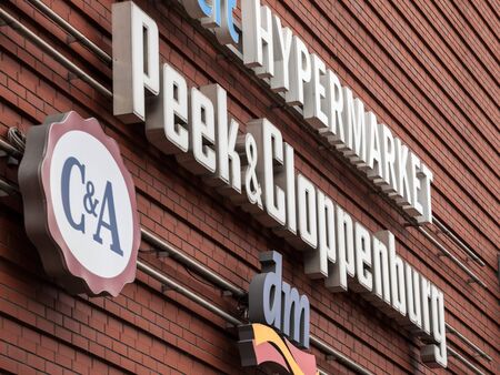 BRNO, CZECHIA - NOVEMBER 4, 2019: Peek & Cloppenburg logo in front of their store for Brno. Peek &...