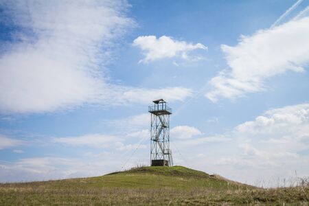 Old military watchtower on the Serbian border used for army observation and border control.Picture...
