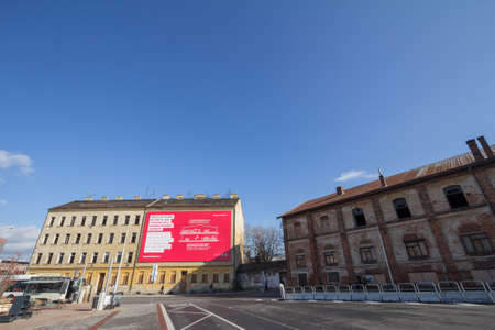 BRNO, CZECHIA - NOVEMBER 6, 2019: Old industrial buildings ready to be destroyed in Trnita district...