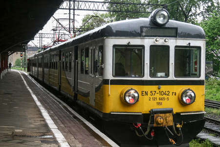 WROCLAW, POLAND - MAY 11, 2013: EN 57 Class EMU belonging to przewozy regionalne Polregio on a...