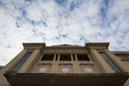 Main facade of Gara de Nord, the main railway station of Bucharest, Romania, with the mention Gara de Nord, meaning North train station in Romanian language.のeditorial素材