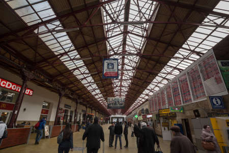 BUCHAREST, ROMANIA - FEBRUARY 15, 2020: Main departures hall of Gara de Nord, the main railway...