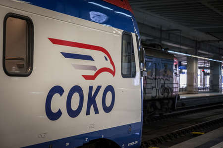 BELGRADE, SERBIA - MARCH 20, 2022: Stadler Kiss EMU Ready to operate a Soko Voz Train, a high speed...