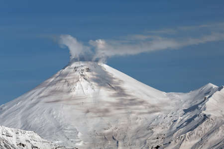 Beautiful volcanic landscape: Avachinsky Volcano active volcano of Kamchatka. Russia Far East.