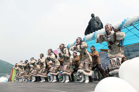 PETROPAVLOVSK-KAMCHATSKY, KAMCHATKA, RUSSIA - JULY 1, 2012: Concert of the State Academic Koryak...