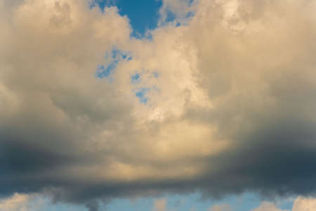 Beautiful summer natural meteorology background: stunning cloudscape, dramatic clouds floating...
