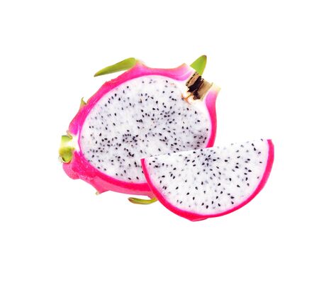 dragon fruit isolated on white backgroundの写真素材