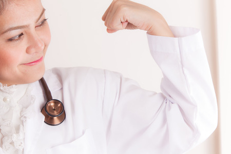 Young Doctor or Nurse muscle power strengthの写真素材