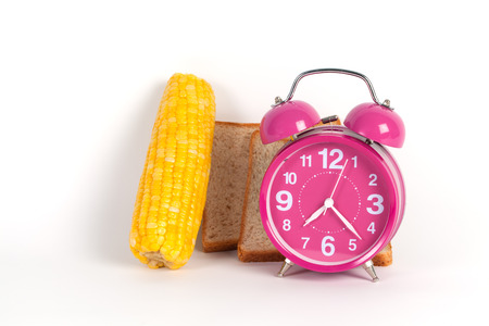 Fresh sliced wholewheat bread and Fresh cornの写真素材