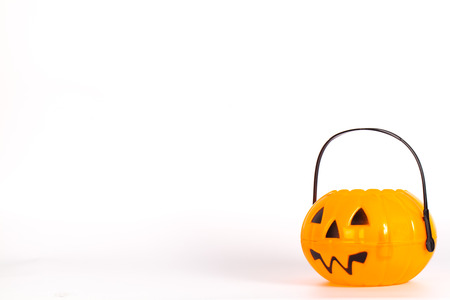 Halloween Pumpkin isolated on white backgroundの写真素材