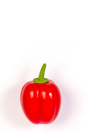 sweet red pepper isolated on white backgroundの写真素材