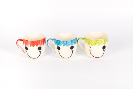 Happy cup  Concept about happiness and waiting for someone.With copy spaceの写真素材