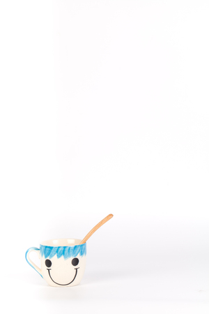 Happy cup  Concept about happiness and waiting for someone.の写真素材
