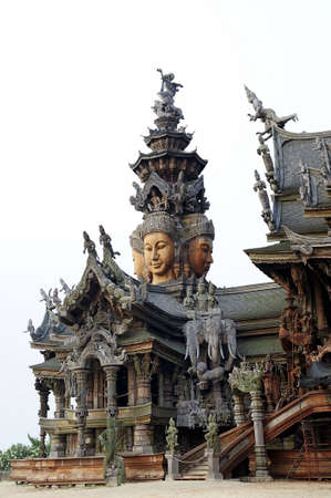 Sanctuary of truth in pattaya Thailand の写真素材