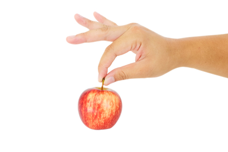 picking an appleの写真素材