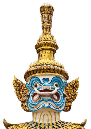 Thai Demon Warrior,Wat Bangpai, Thailandの写真素材