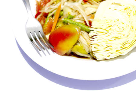 papaya salad  som tam の写真素材