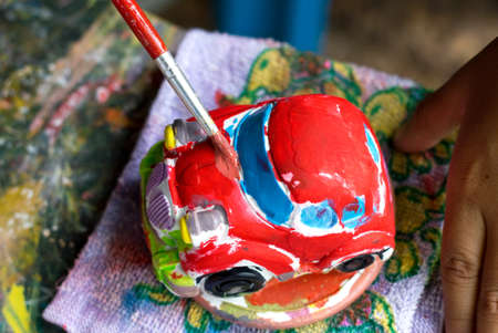 paint a red carの写真素材