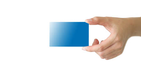 hand with cardの写真素材