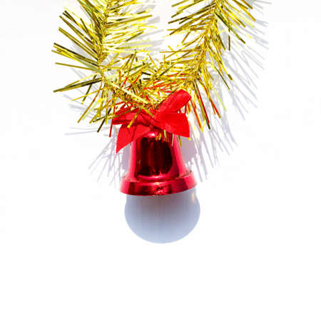 red bell for christmas on white  backgroundの写真素材
