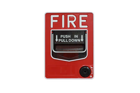 Push button switch fire isolate on white 