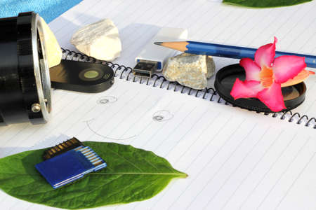 Accessories for traveler and photographer conceptの写真素材